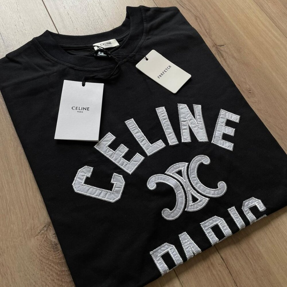 Medium Celine Men's Basic Cotton Black T-Shirt - image 3